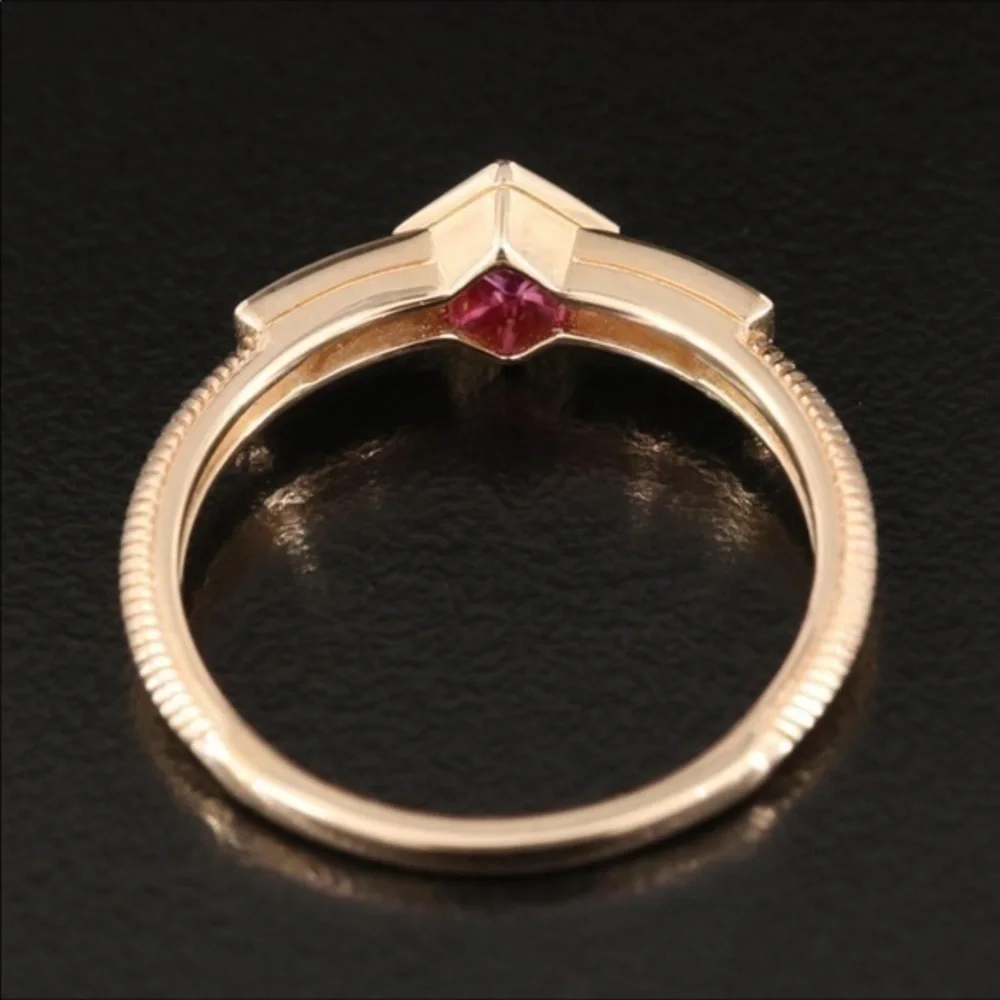 Judith Ripka Ruby Diamond 14k yellow gold ring